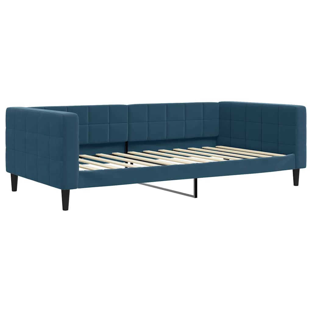 Dnevni krevet plavi 100 x 200 cm baršunasti
