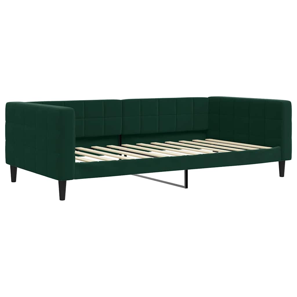Dnevni krevet tamnozeleni 100 x 200 cm baršunasti