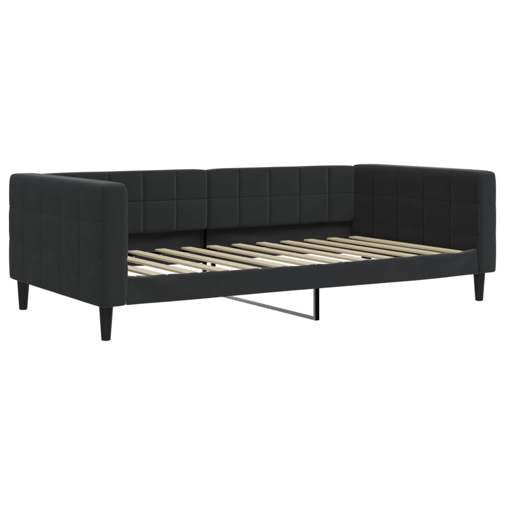 Dnevni krevet crni 100 x 200 cm baršunasti