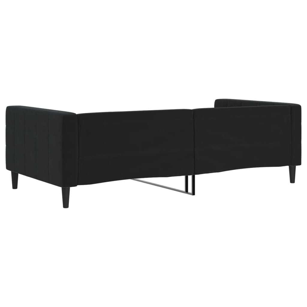 Dnevni krevet crni 100 x 200 cm baršunasti