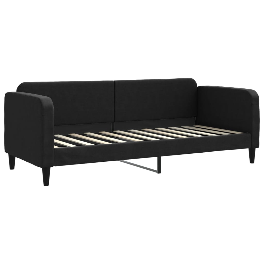 Dnevni krevet crni 80 x 200 cm od tkanine