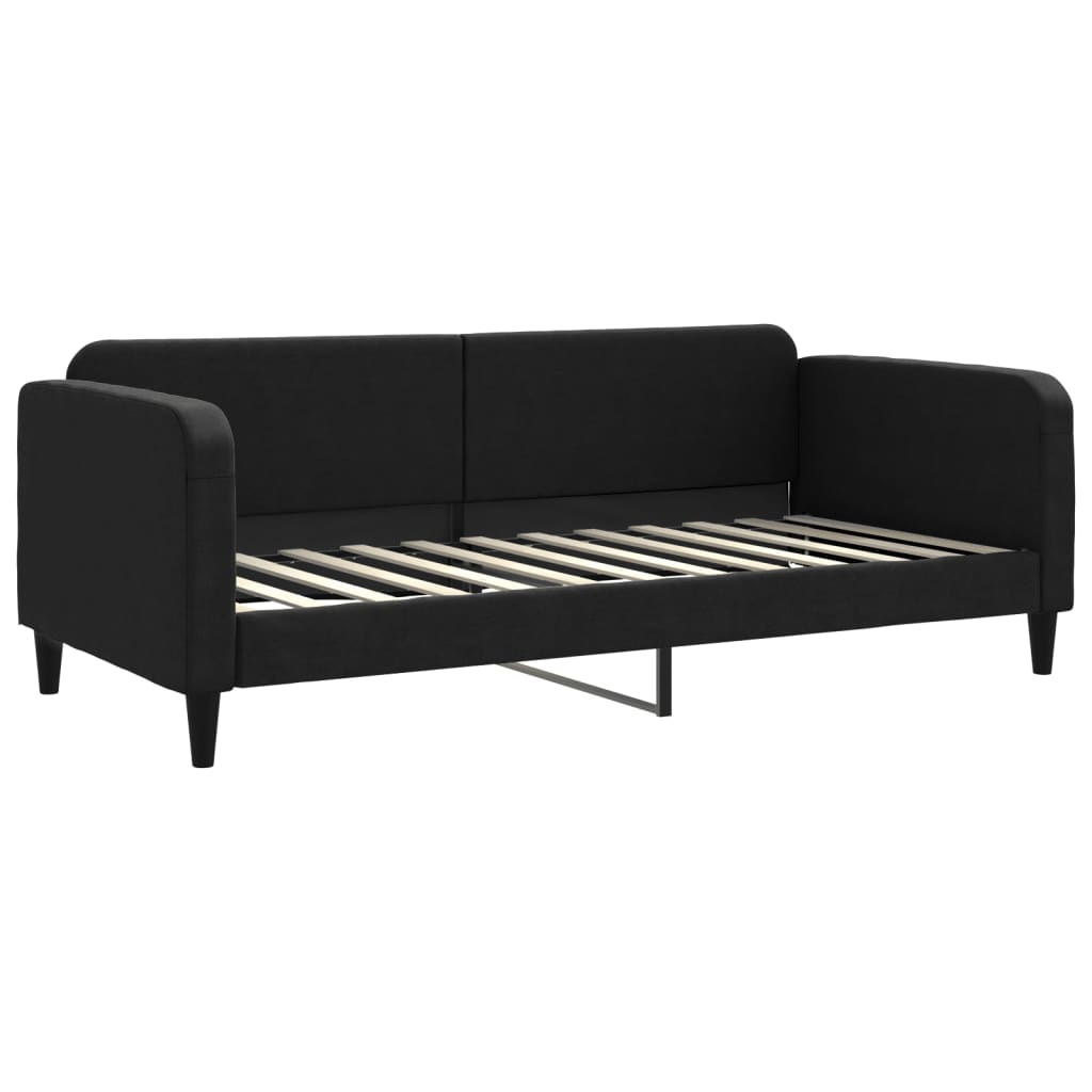 Dnevni krevet crni 90 x 200 cm od tkanine