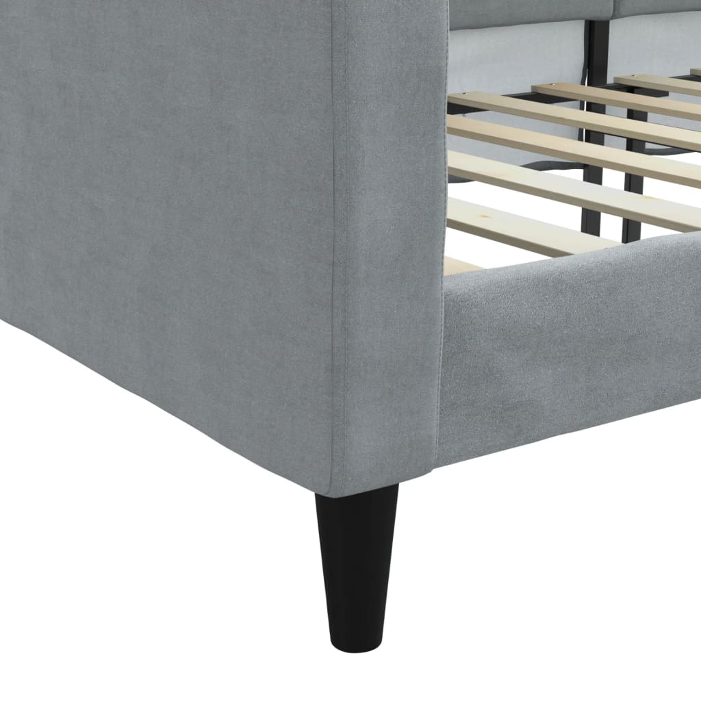 Dnevni krevet svjetlosivi 100 x 200 cm od tkanine