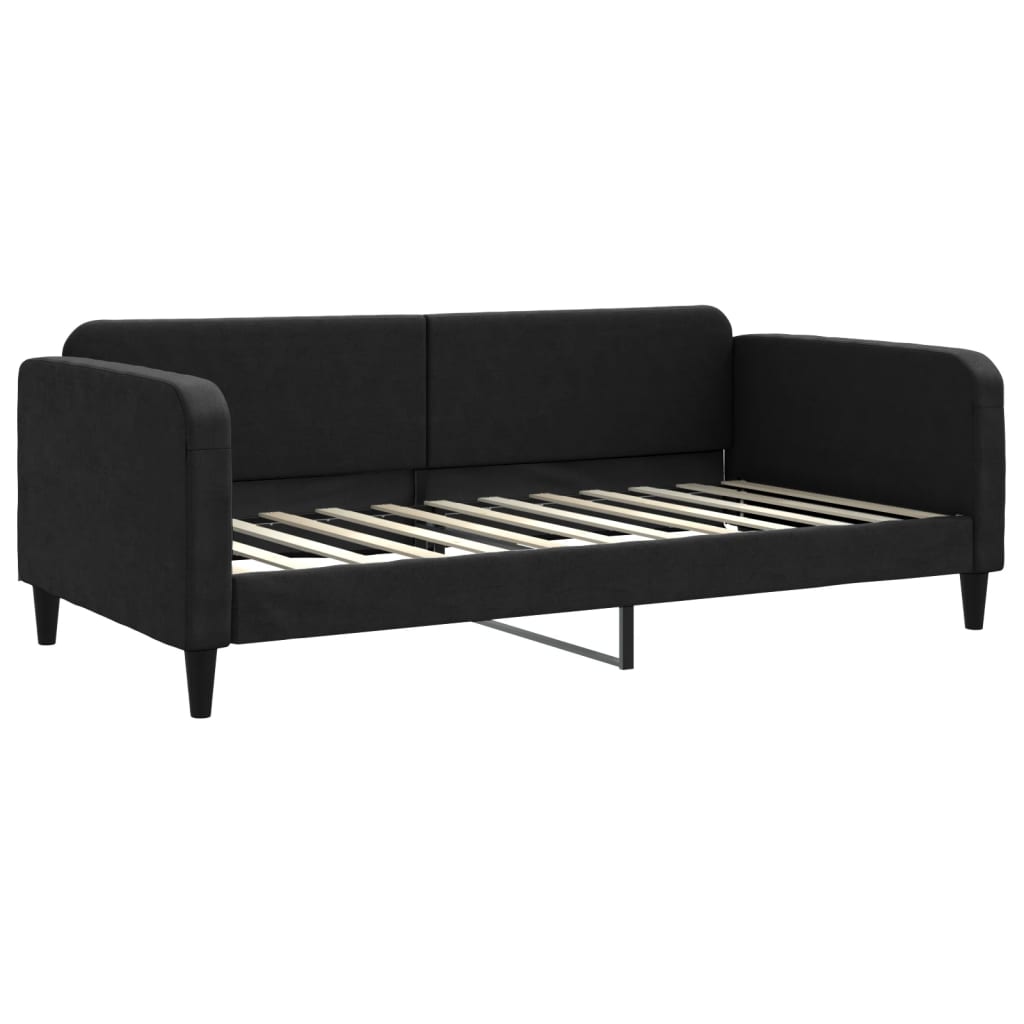 Dnevni krevet crni 100 x 200 cm od tkanine