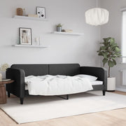Dnevni krevet crni 100 x 200 cm od tkanine