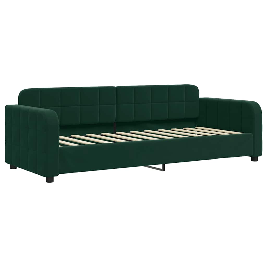 Dnevni krevet tamnozeleni 80 x 200 cm baršunasti