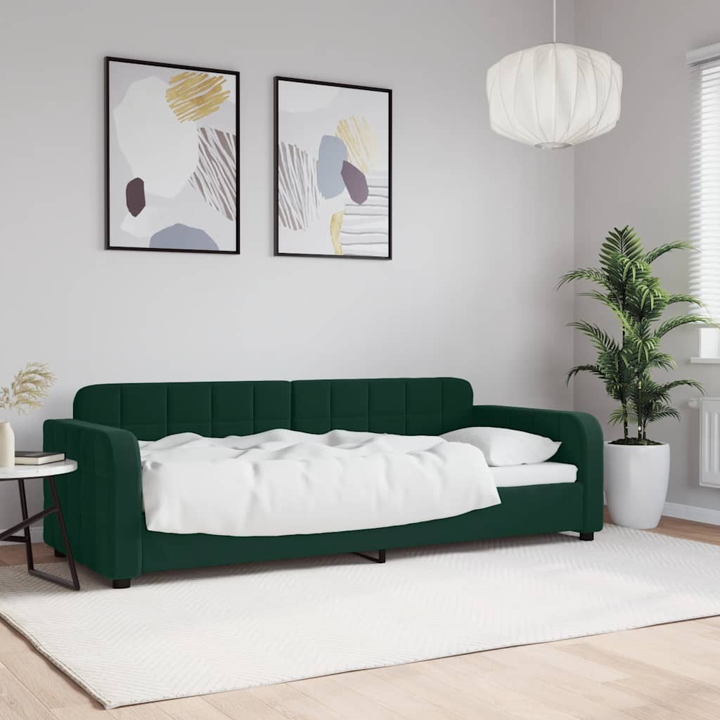 Dnevni krevet tamnozeleni 80 x 200 cm baršunasti