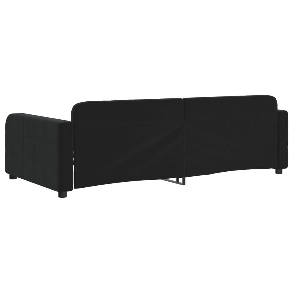 Dnevni krevet crni 90 x 200 cm baršunasti