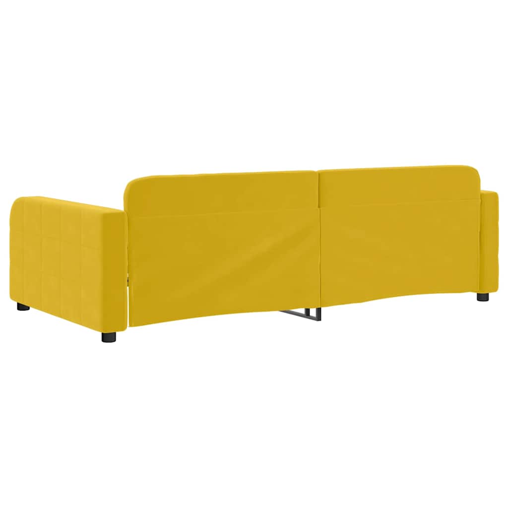 Dnevni krevet žuti 90 x 200 cm baršunasti