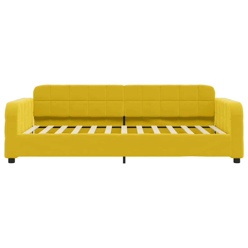 Dnevni krevet žuti 100 x 200 cm baršunasti