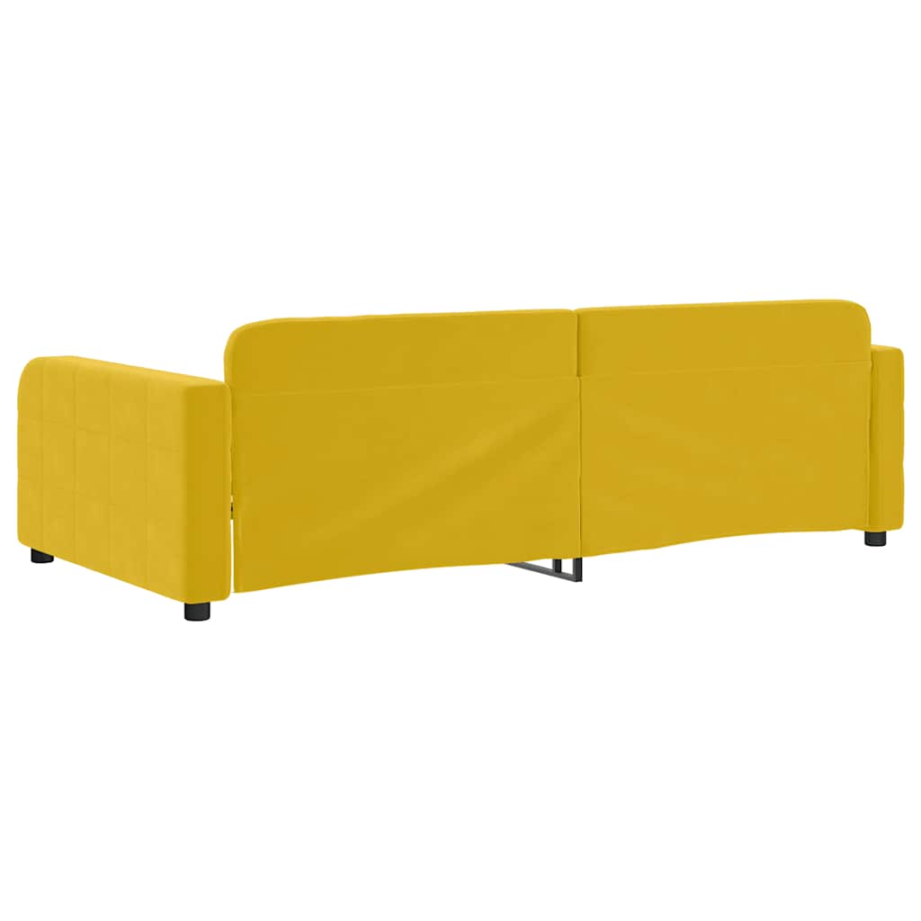 Dnevni krevet žuti 100 x 200 cm baršunasti