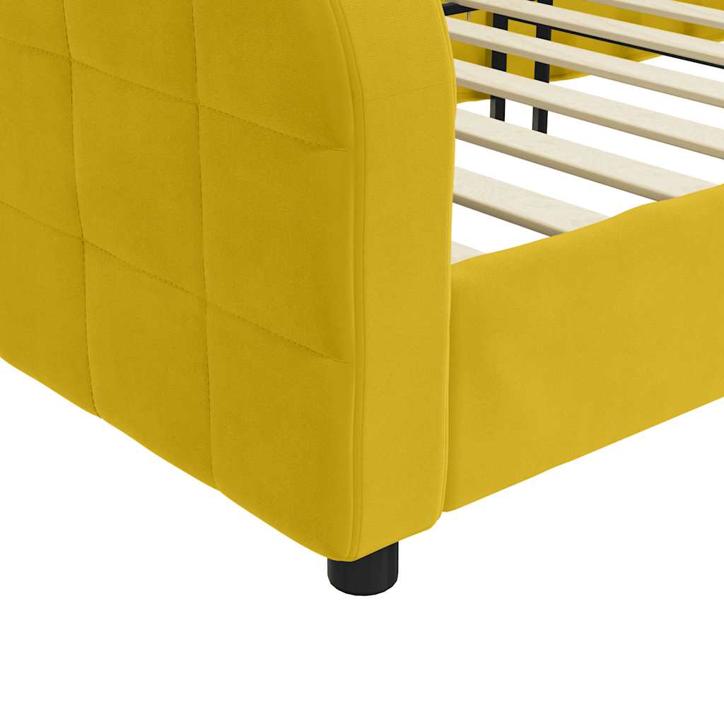 Dnevni krevet žuti 100 x 200 cm baršunasti