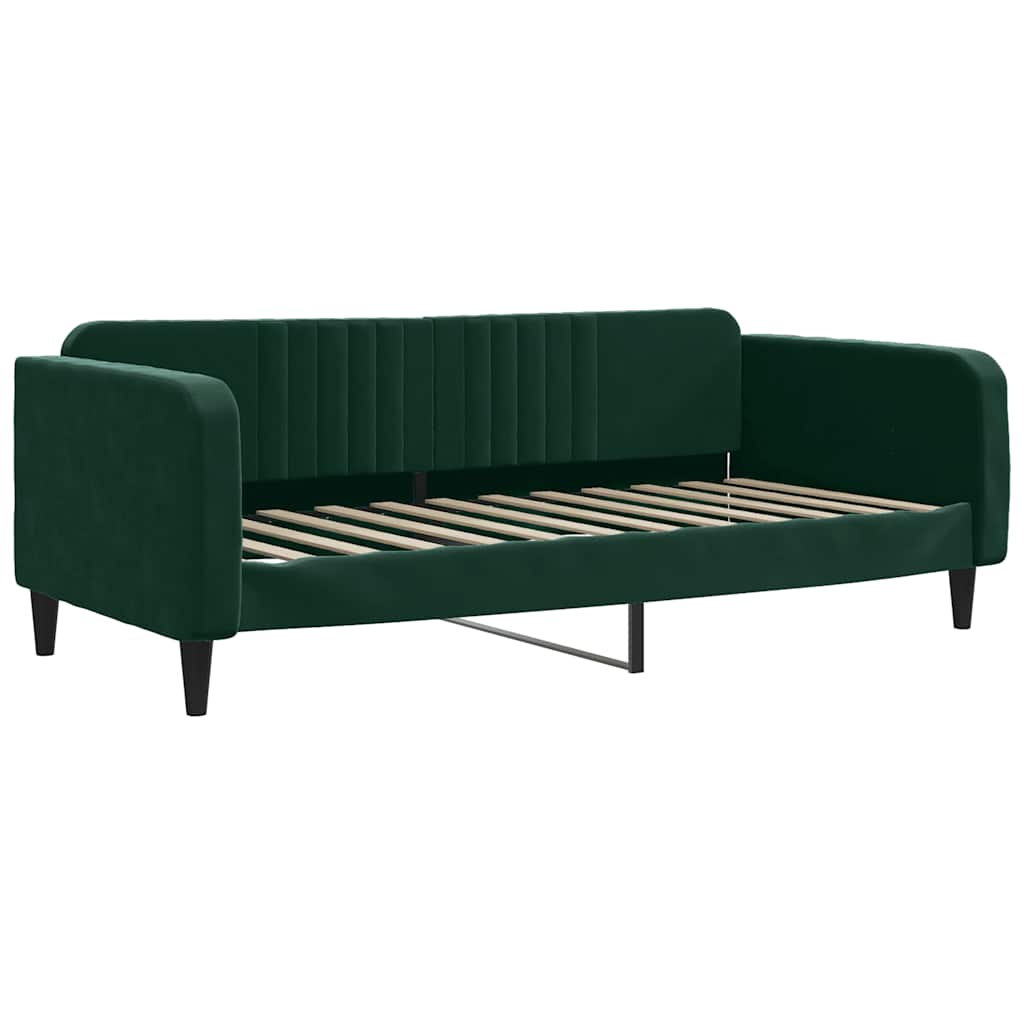 Dnevni krevet tamnozeleni 90 x 200 cm baršunasti