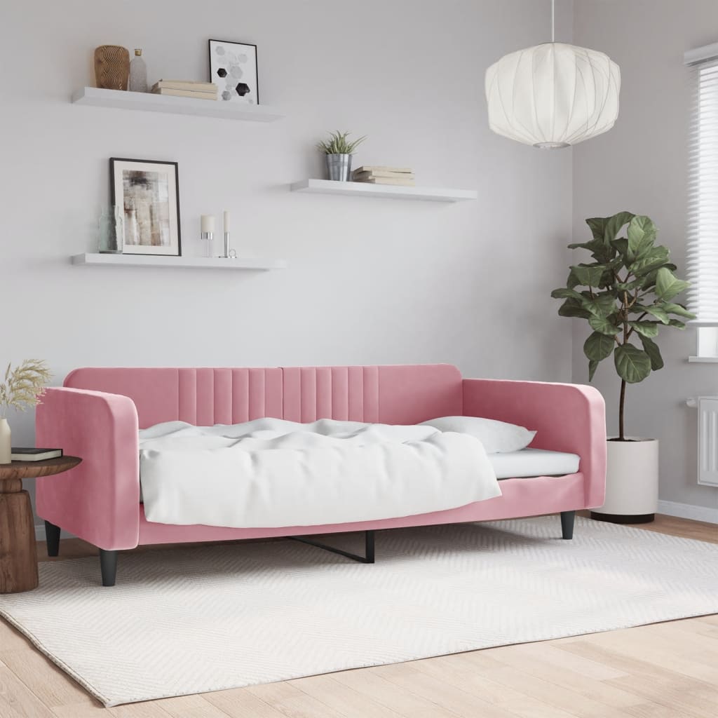 Dnevni krevet ružičasti 90 x 200 cm baršunasti