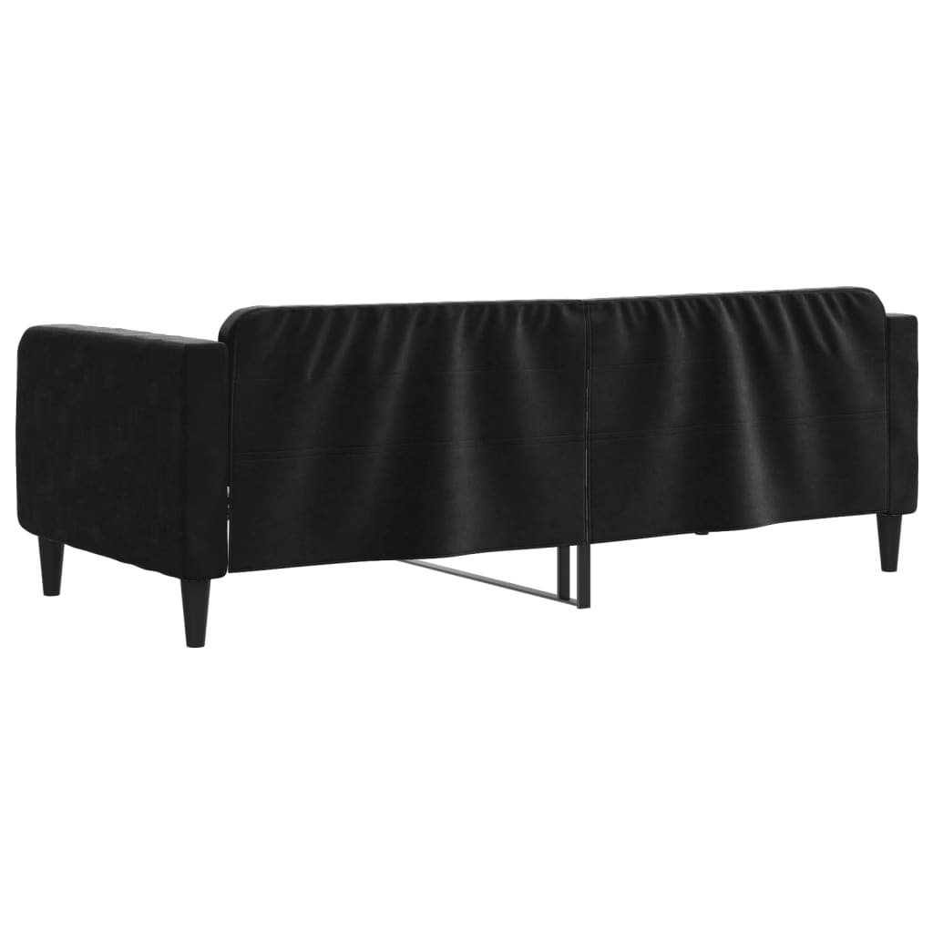 Dnevni krevet crni 90 x 200 cm baršunasti