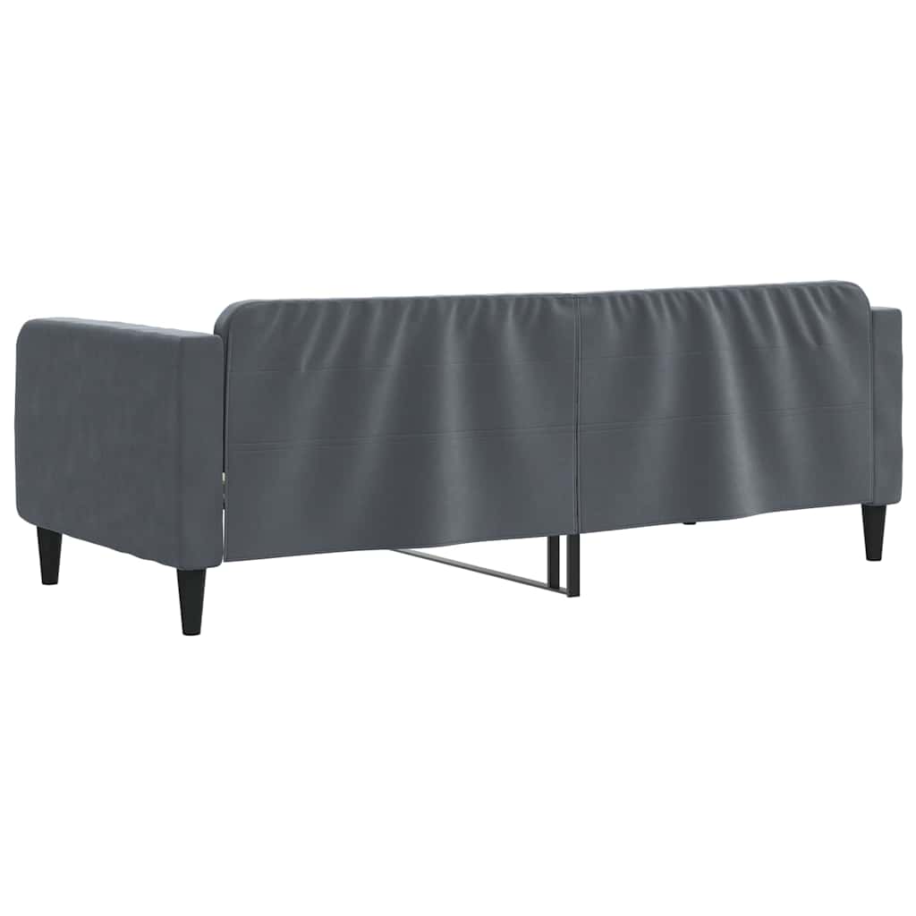Dnevni ležaj bez madracem tamnosivi 90x190 cm baršunasti