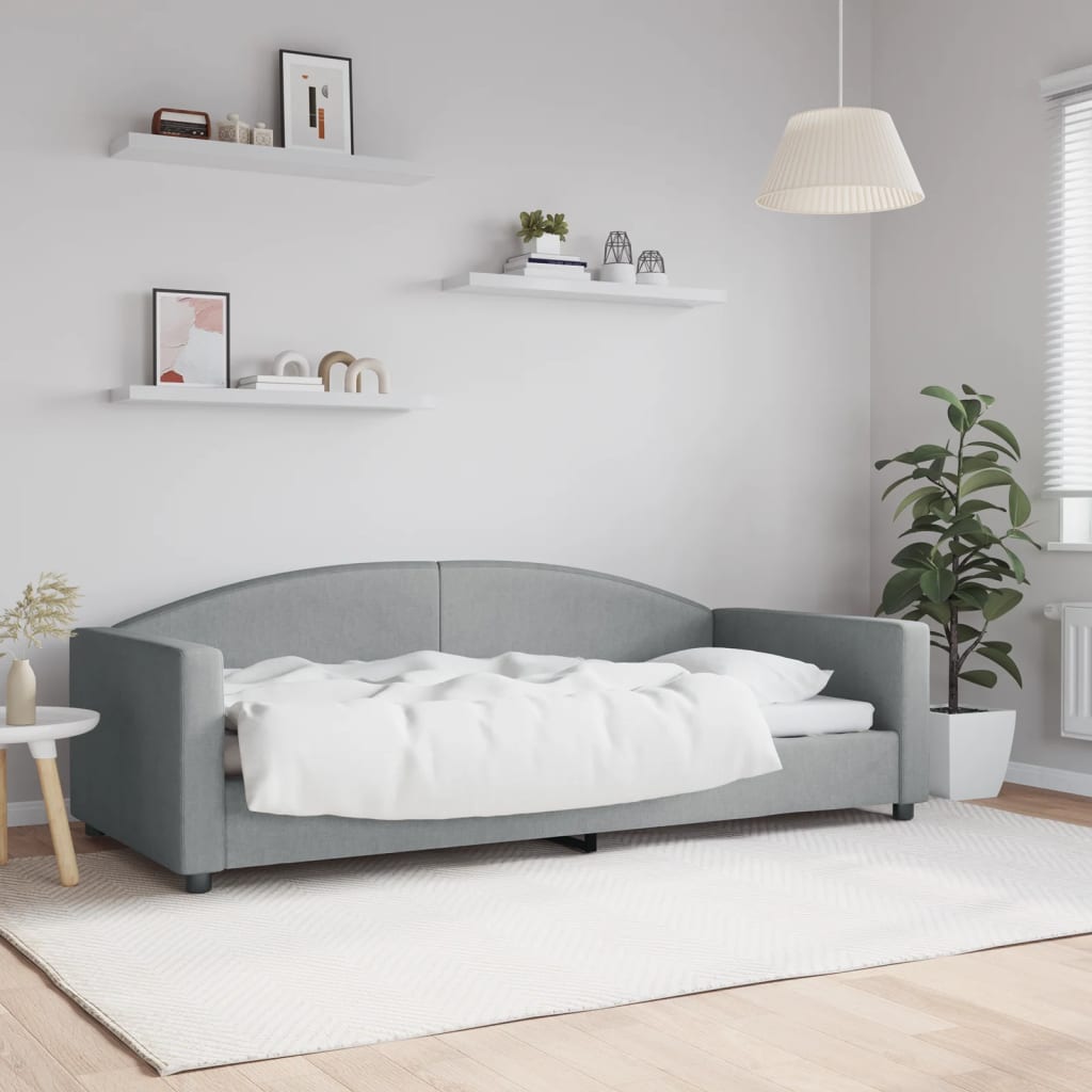 Dnevni krevet svjetlosivi 90 x 200 cm od tkanine