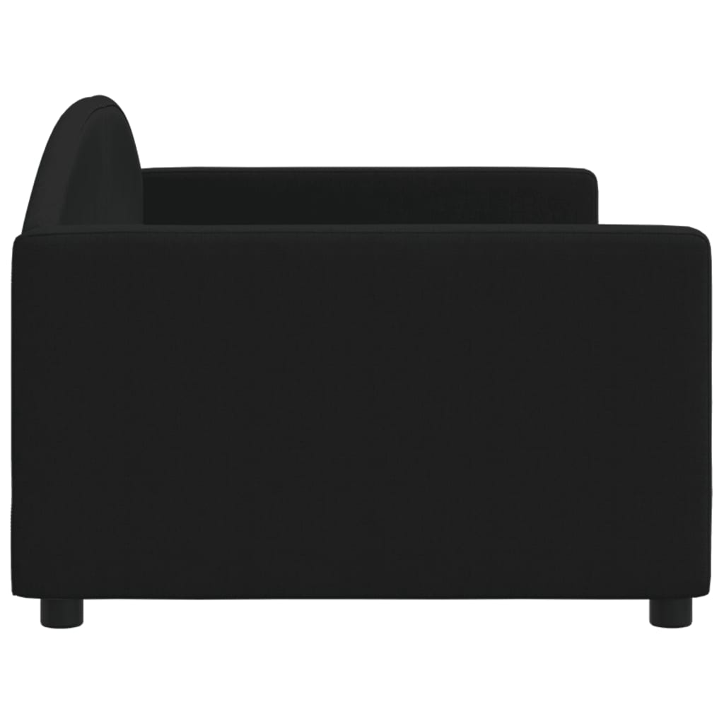 Dnevni krevet crni 90 x 200 cm od tkanine