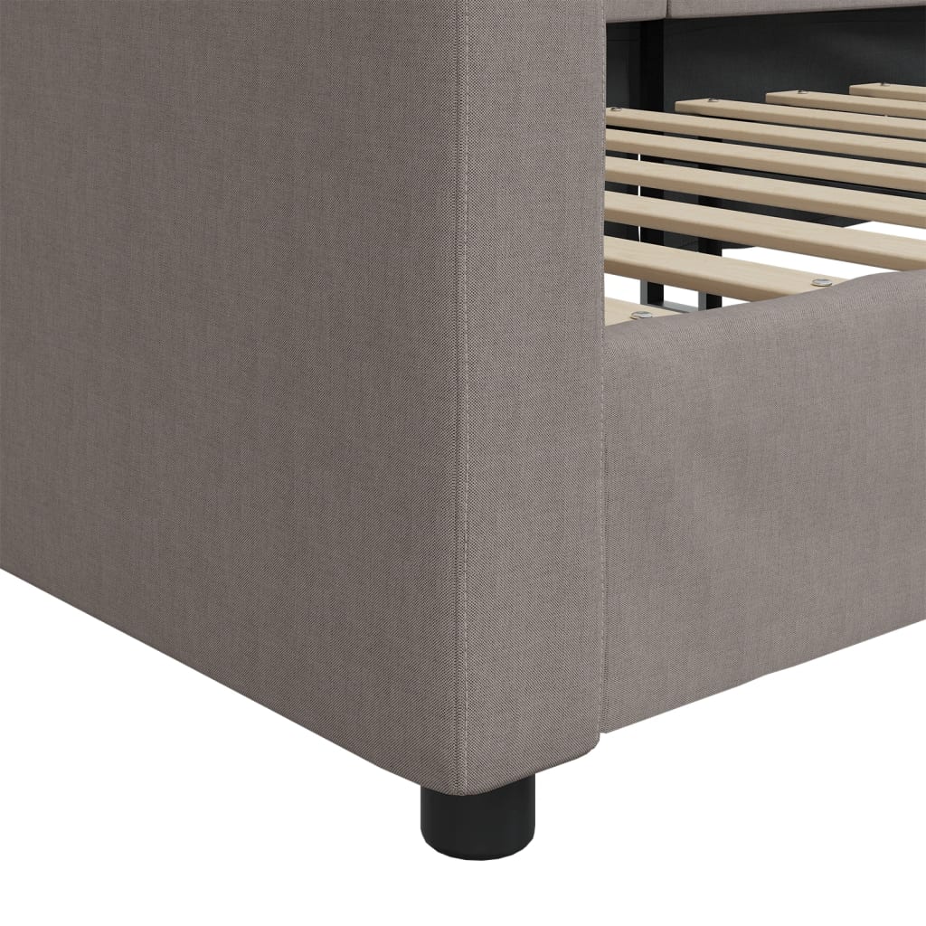 Dnevni krevet smeđesivi 100 x 200 cm od tkanine