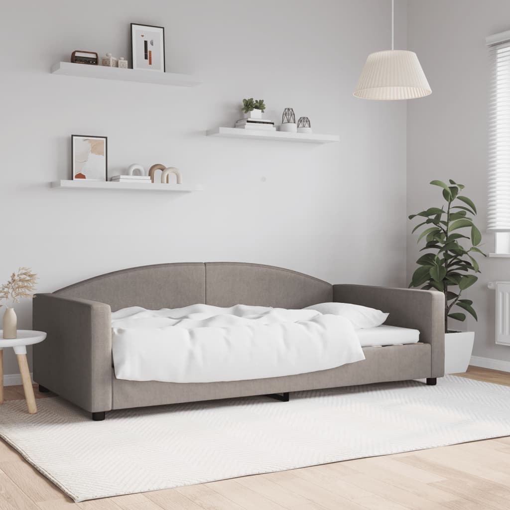 Dnevni krevet smeđesivi 100 x 200 cm od tkanine