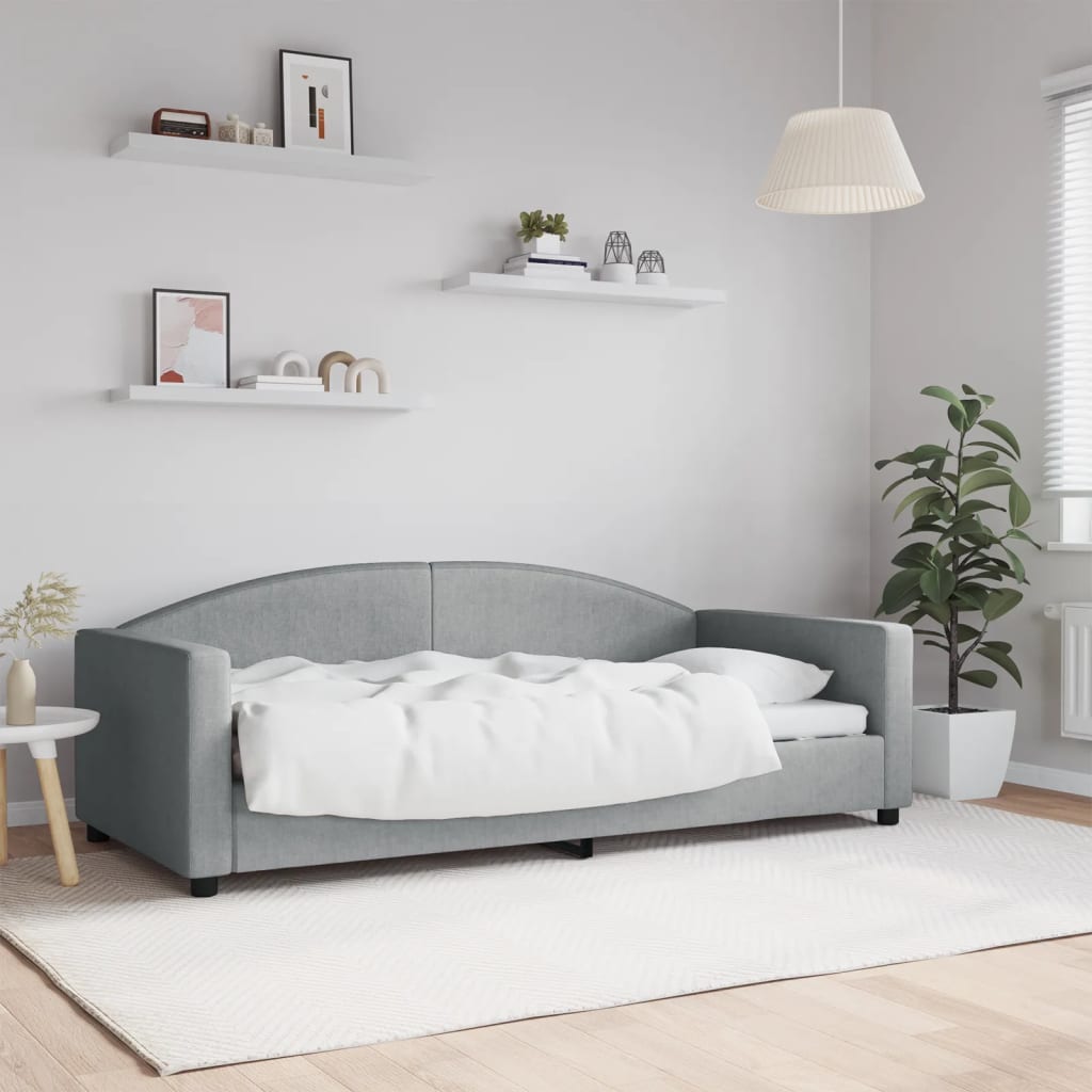Dnevni krevet svjetlosivi 90 x 190 cm od tkanine