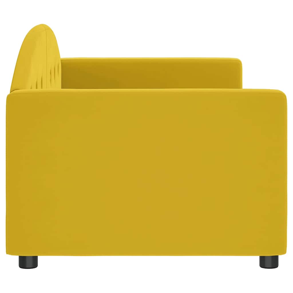 Dnevni krevet žuti 80 x 200 cm baršunasti