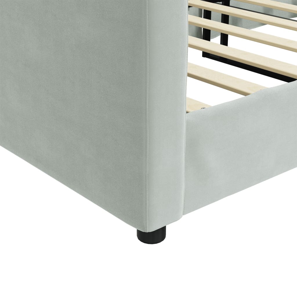 Dnevni krevet svjetlosivi 100 x 200 cm baršunasti