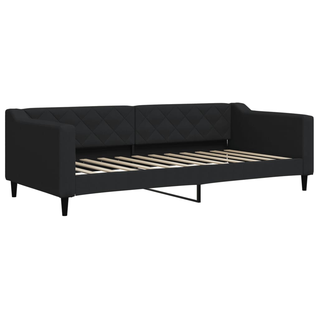 Dnevni krevet crni 90 x 200 cm od tkanine