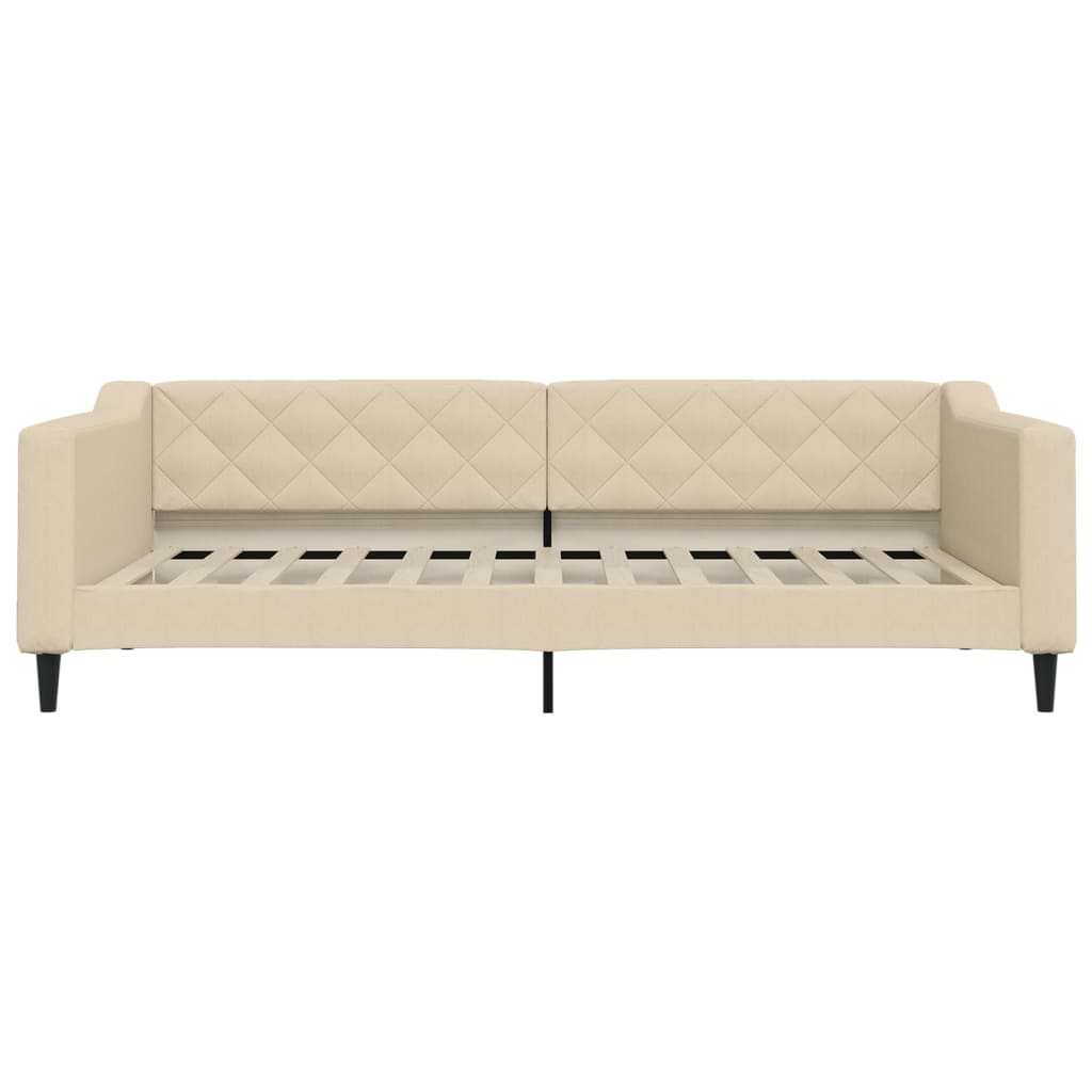 Dnevni krevet krem 100 x 200 cm od tkanine