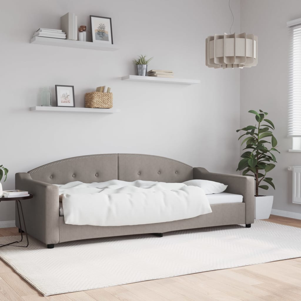 Dnevni krevet smeđesivi 90 x 200 cm od tkanine
