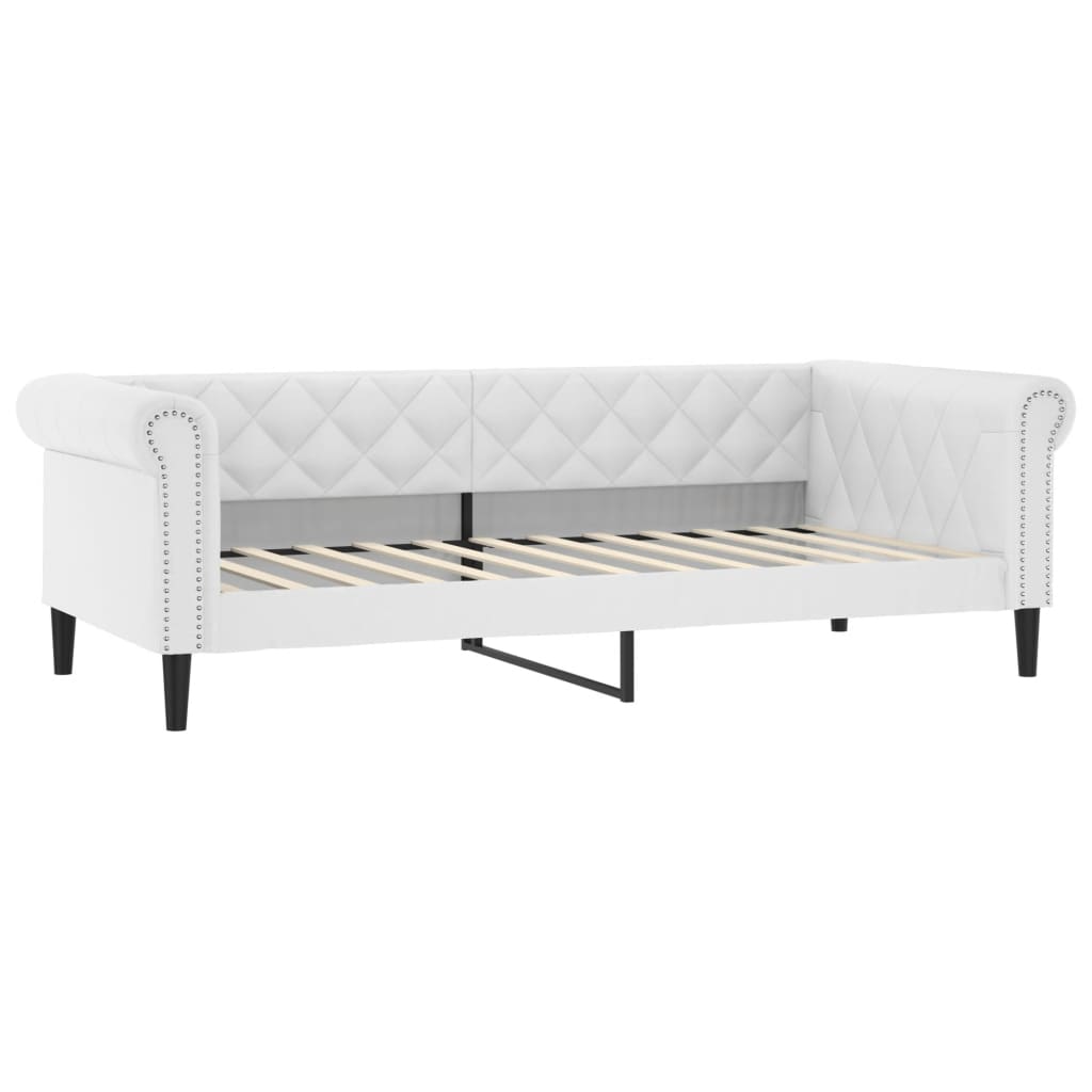 Dnevni krevet bijeli 80 x 200 cm od umjetne kože