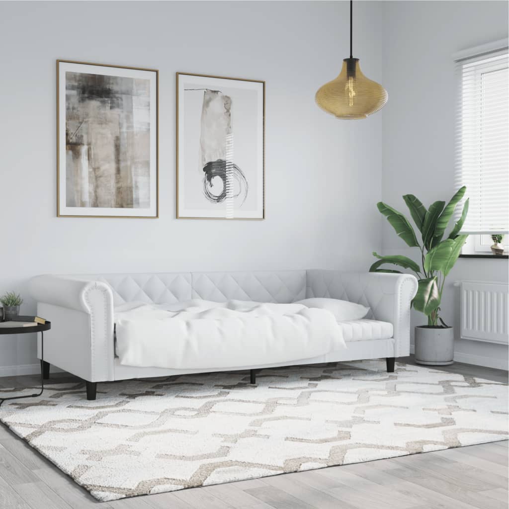 Dnevni krevet bijeli 80 x 200 cm od umjetne kože