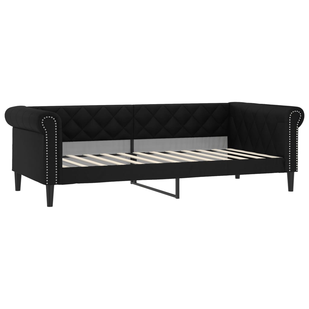 Dnevni krevet crni 90 x 200 cm od umjetne kože