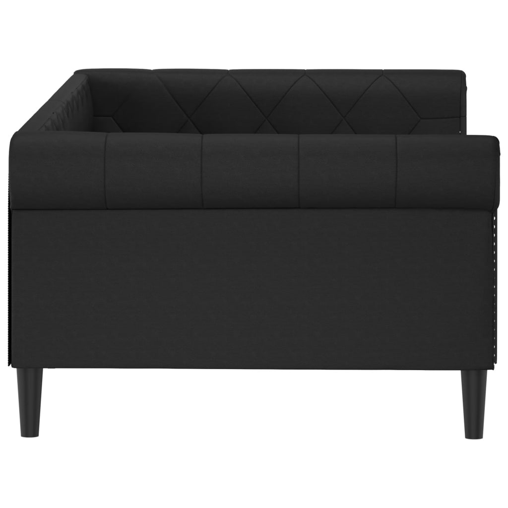 Dnevni krevet crni 100 x 200 cm od umjetne kože
