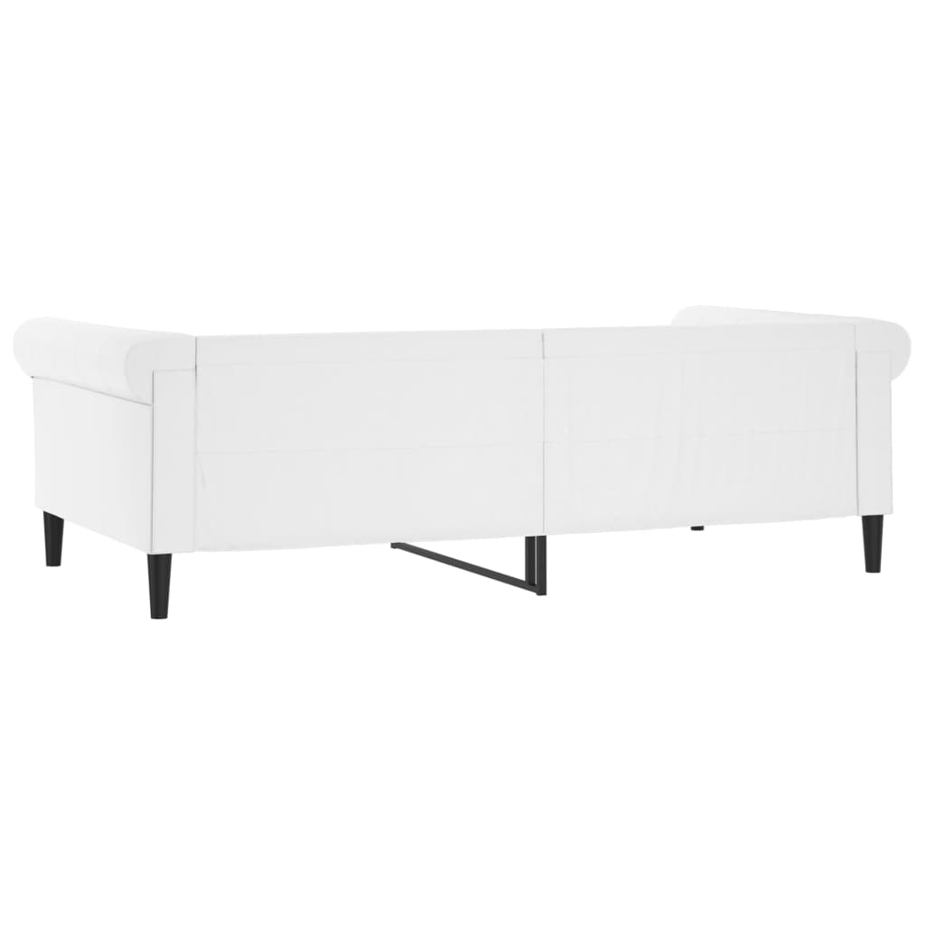 Dnevni krevet bijeli 100 x 200 cm od umjetne kože
