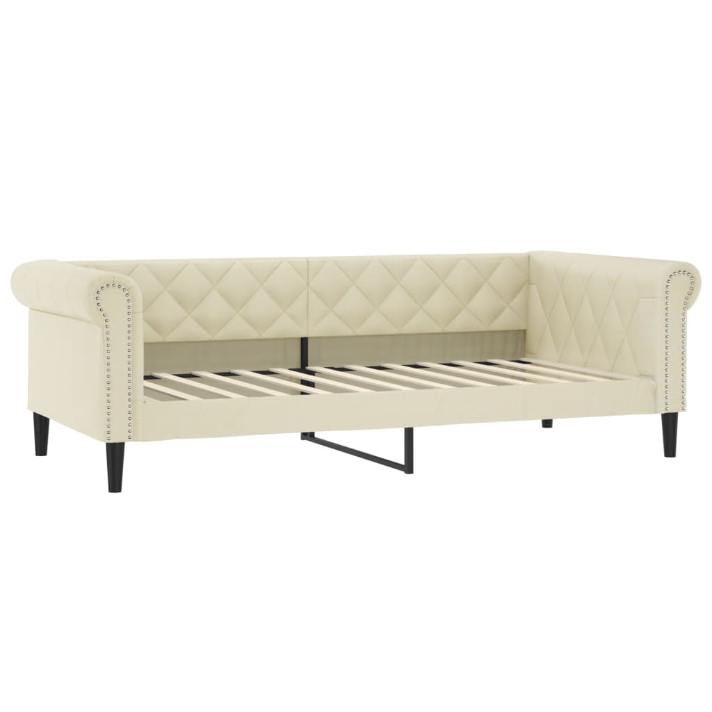 Dnevni krevet krem 100 x 200 cm od umjetne kože