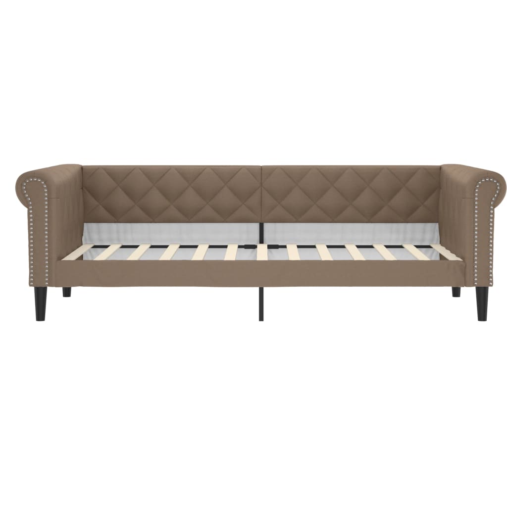 Dnevni krevet boja cappuccina 100 x 200 cm od umjetne kože