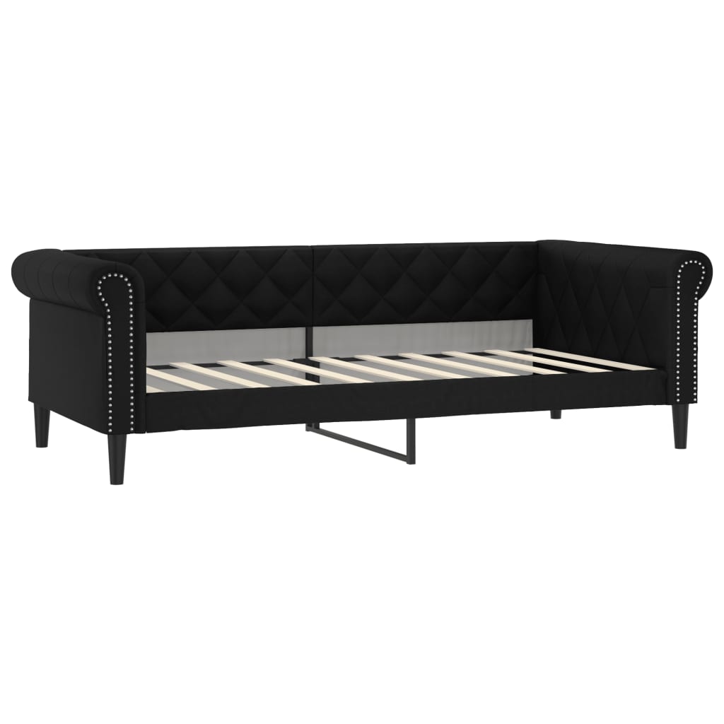 Dnevni krevet crni 90 x 190 cm od umjetne kože