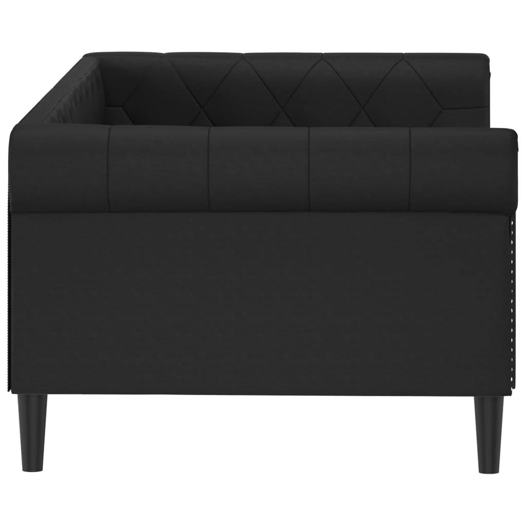 Dnevni krevet crni 90 x 190 cm od umjetne kože