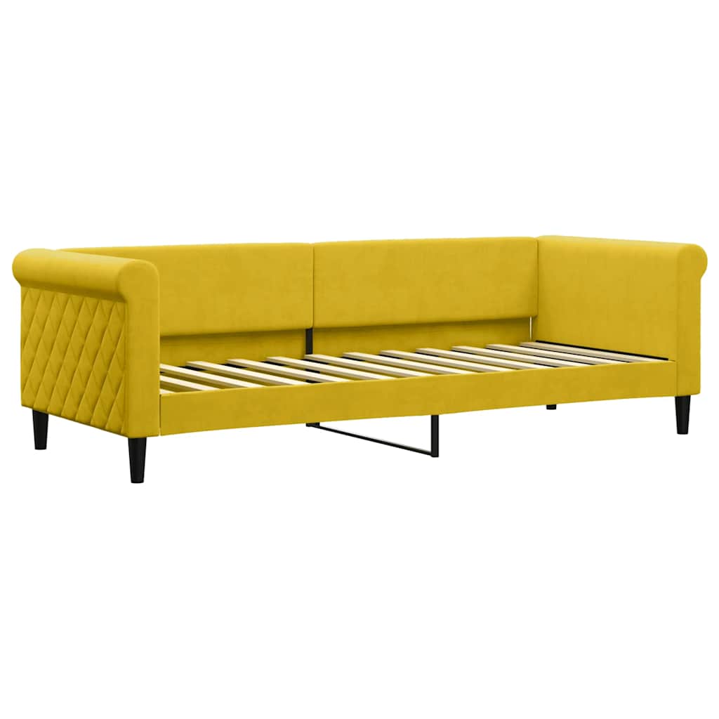 Dnevni krevet žuti 80 x 200 cm baršunasti