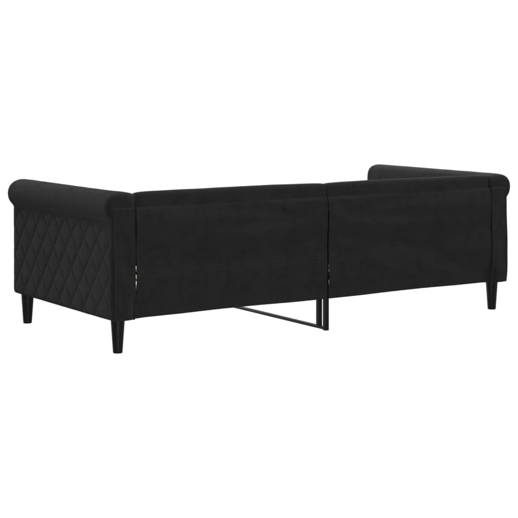 Dnevni krevet crni 90 x 200 cm baršunasti