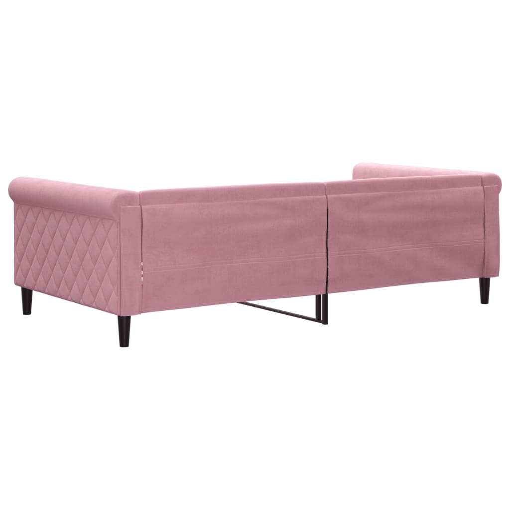 Dnevni krevet ružičasti 100 x 200 cm baršunasti