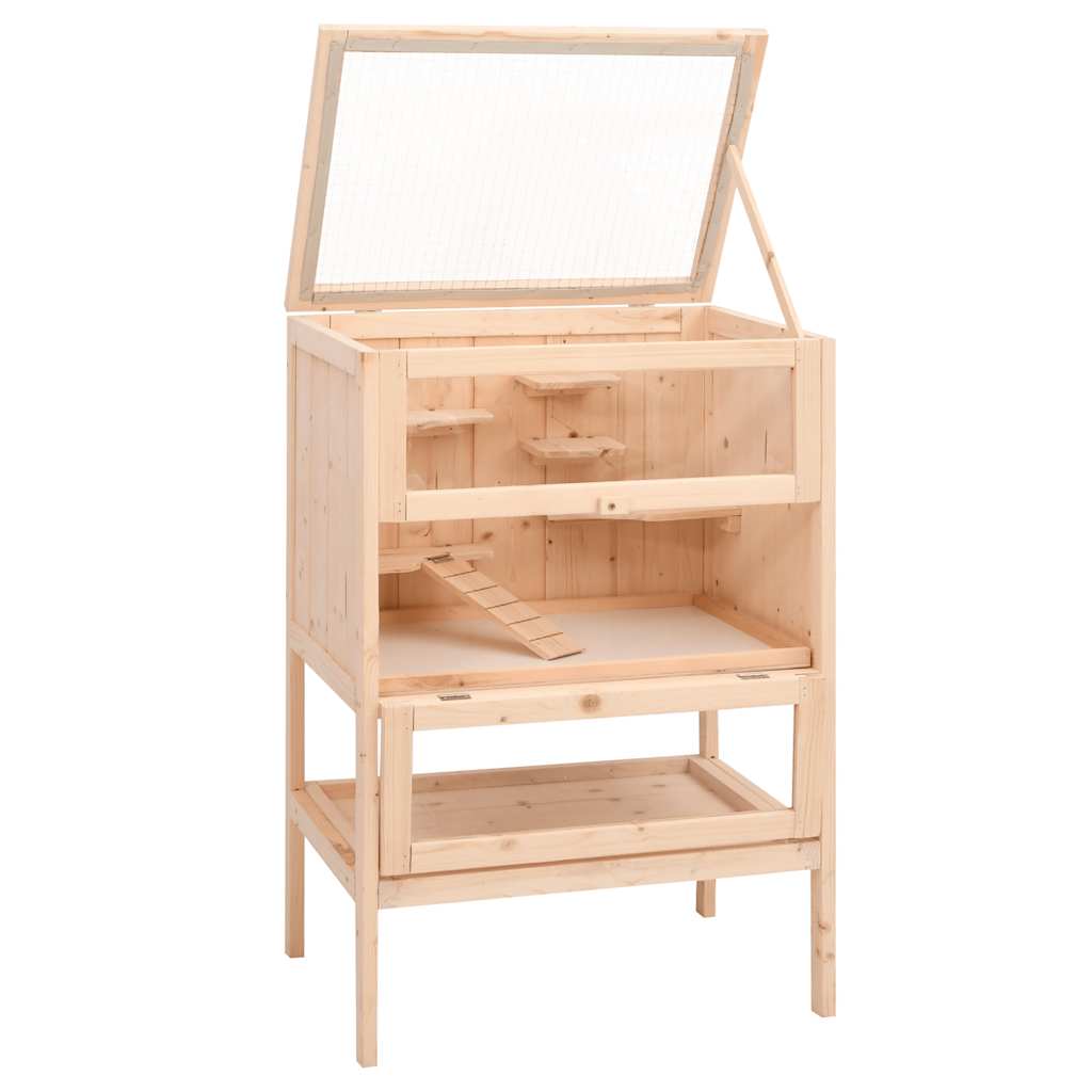 Kavez za hrčka 55x40x80 cm Masivno drvo jele