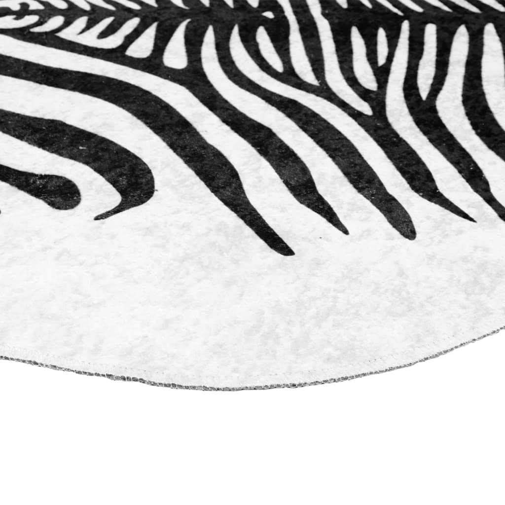 Tepih crno-bijeli zebrasti 120 x 170 cm perivi i