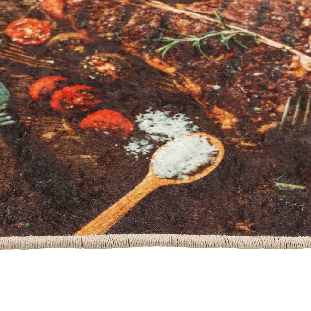 Kuhinjski tepih raznobojni 60 x 180 cm perivi i