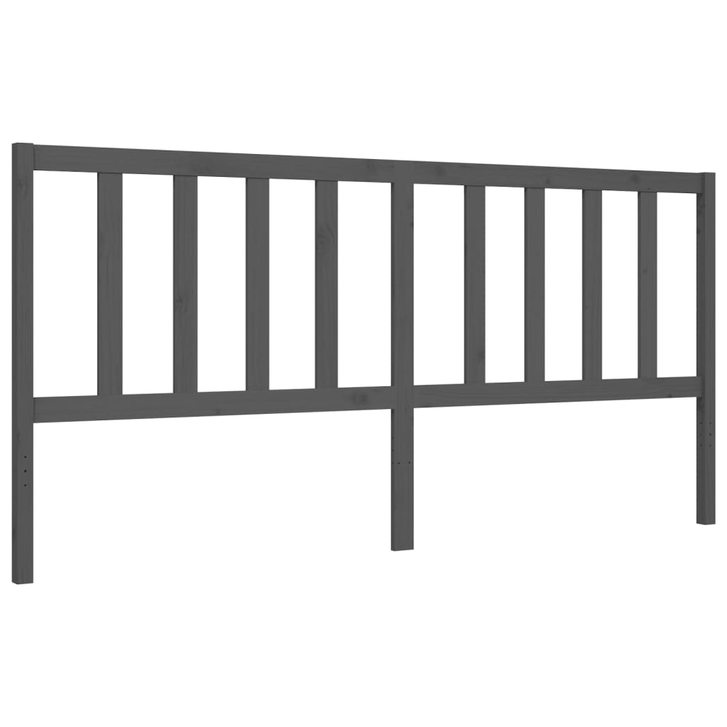 Okvir za krevet s uzglavljem sivi 200 x 200 cm od masivnog drva