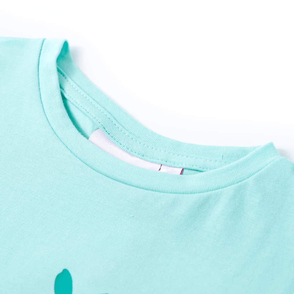 Dječja majica svijetla boja mente 140