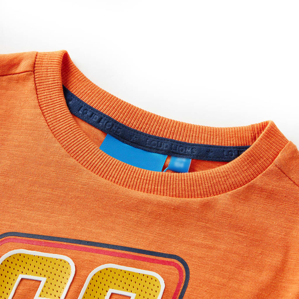 Dječja majica s dugim rukavima tamnonarančasta 116