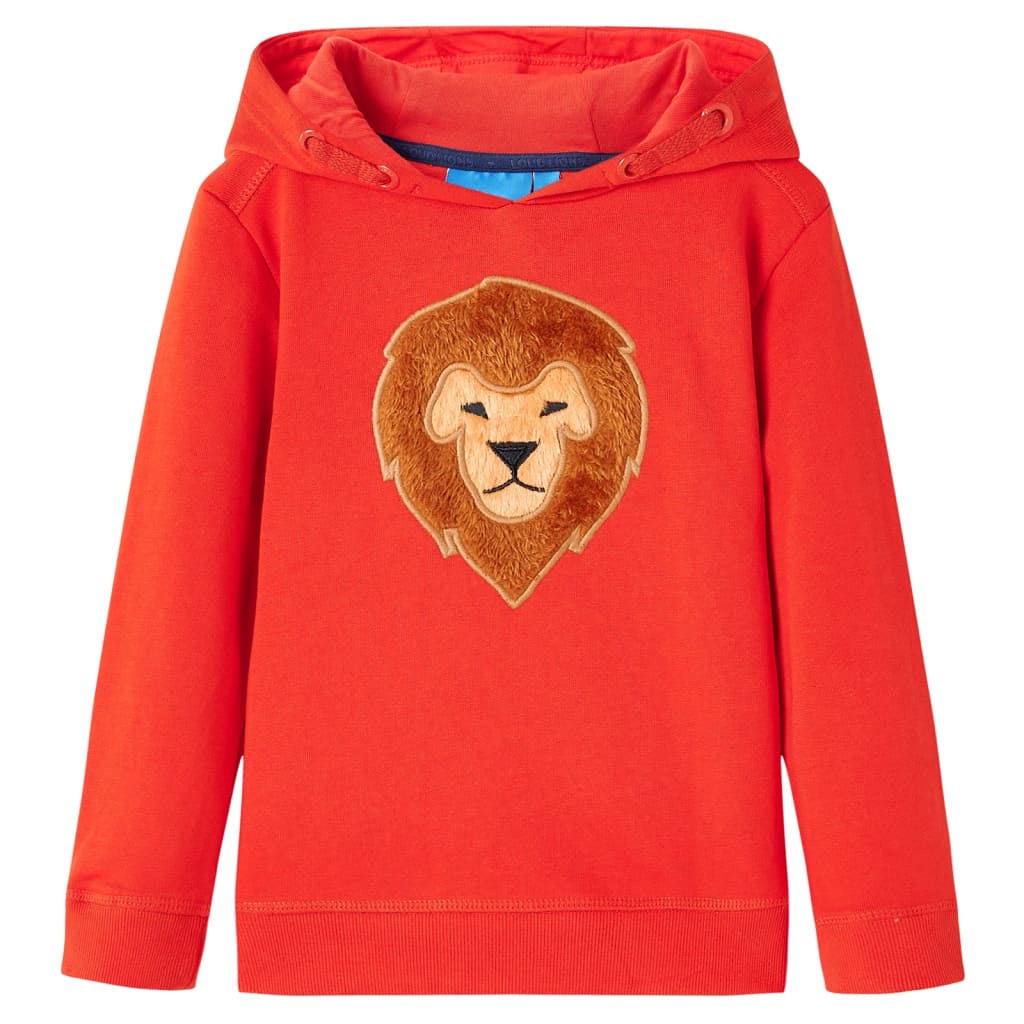 Dječja topla majica s kapuljačom crvena 116