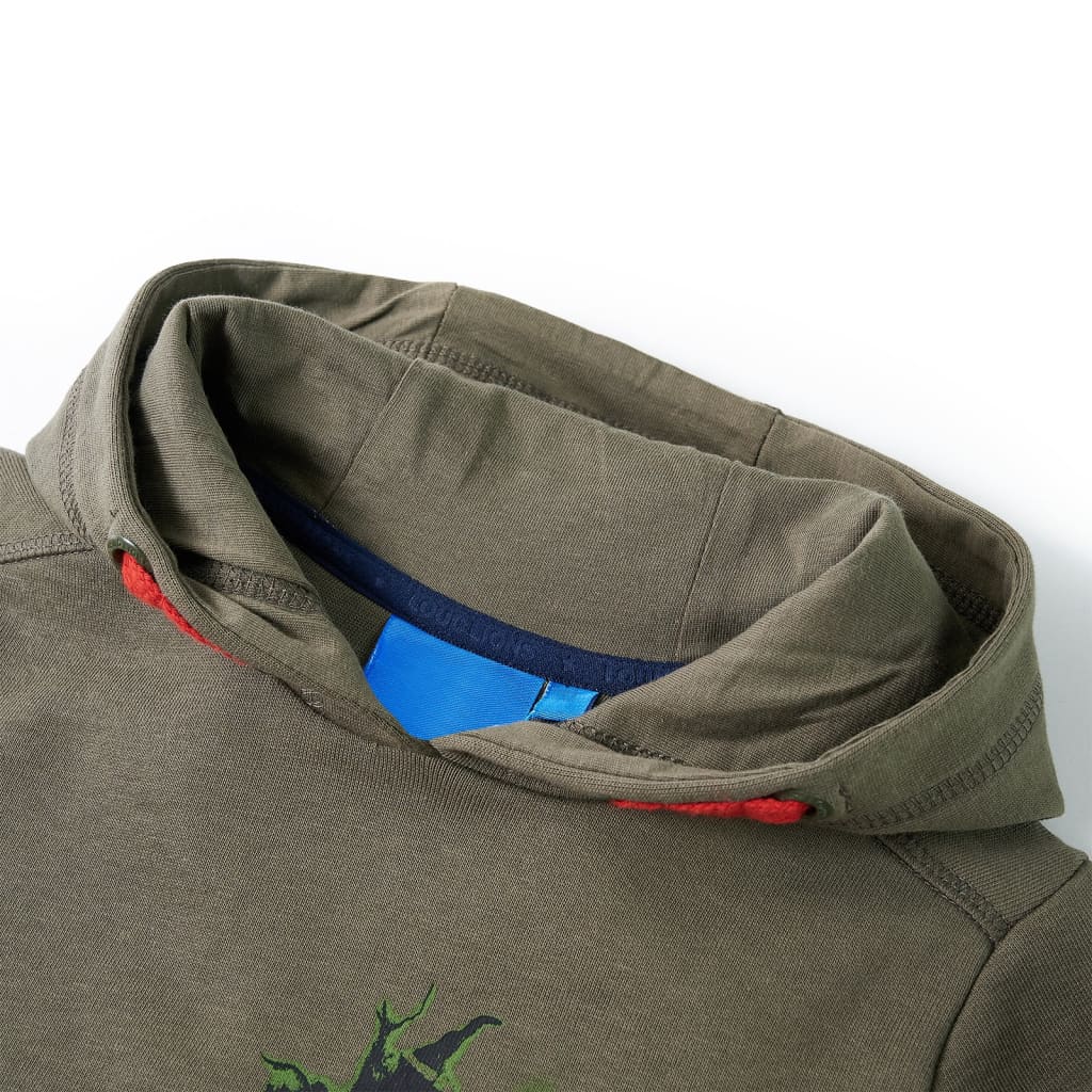 Dječja topla majica s kapuljačom kaki 116